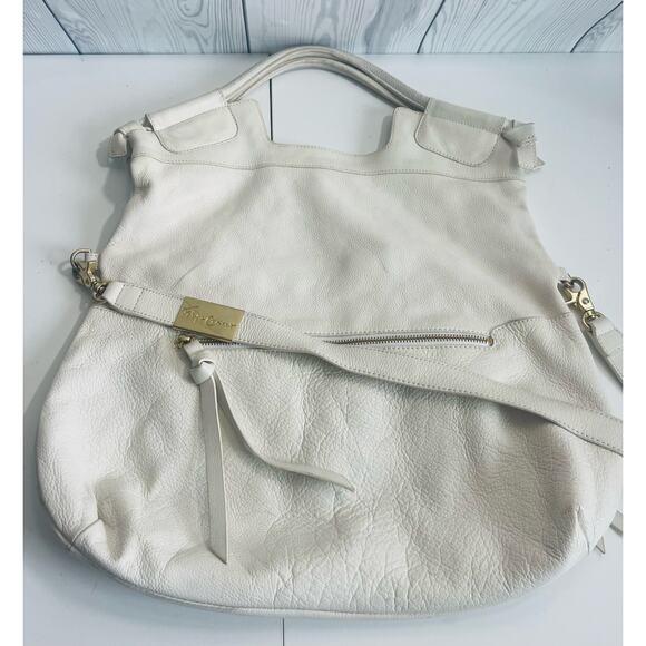 Foley + Corinna Bag Women’s White Mid City Tote Buttery Leather Zipper Satchel - Picture 6 of 15